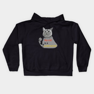 My Cat Is A Communist Kids Hoodie